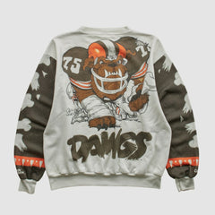 Cleveland Browns Chalk Line 90s Pullover Sweatshirt - White Pullover