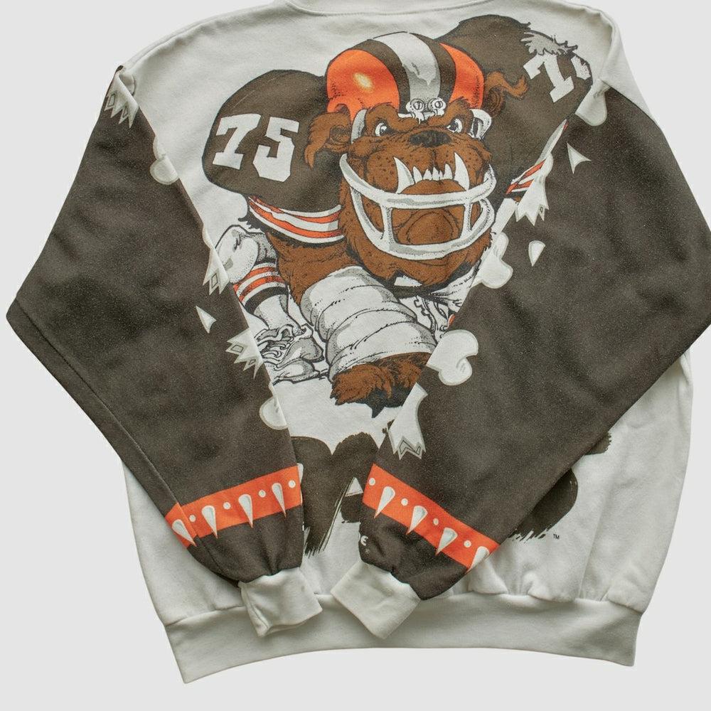 Cleveland Browns Chalk Line 90s Pullover Sweatshirt - White Pullover