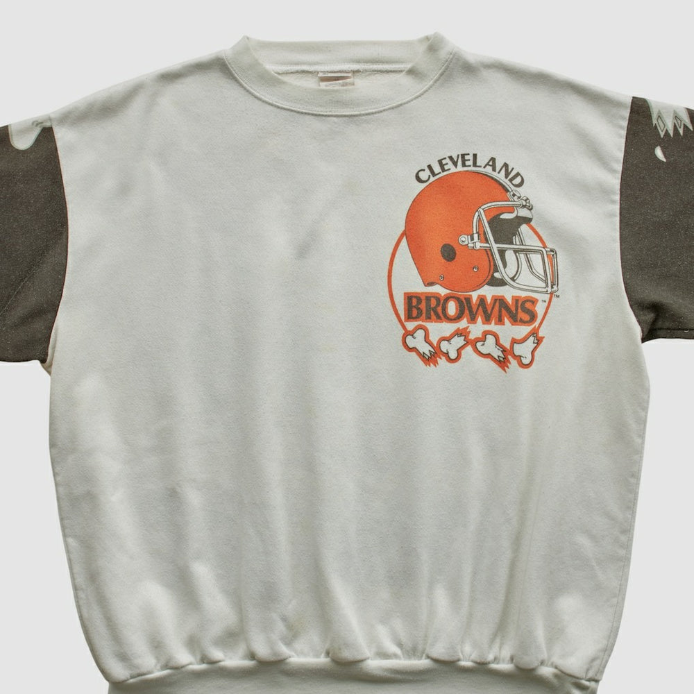 Cleveland Browns Chalk Line 90s Pullover Sweatshirt - White Pullover
