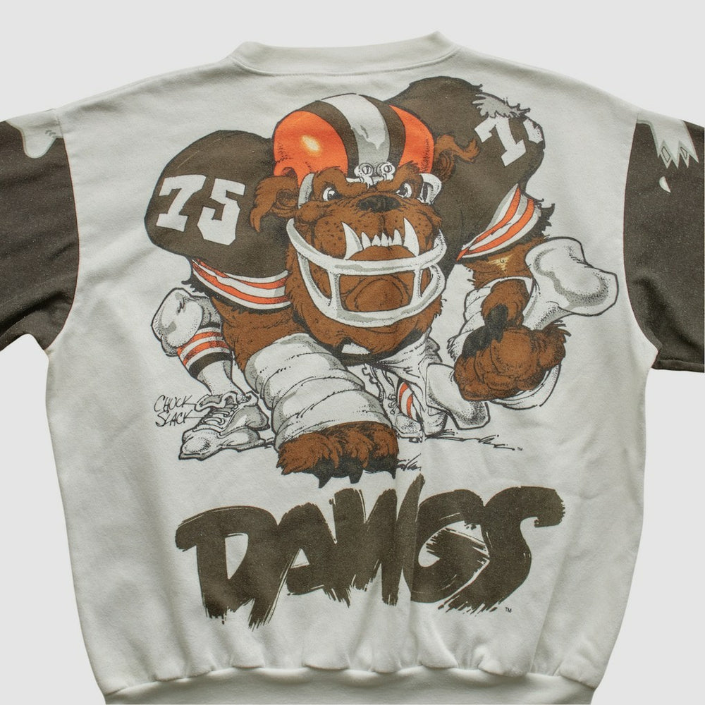 Cleveland Browns Chalk Line 90s Pullover Sweatshirt - White Pullover