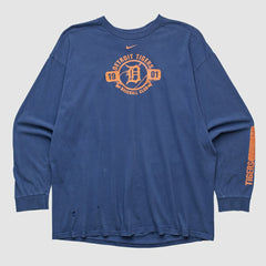 Detroit Tigers Nike 2000s Long Sleeve T-shirt - Navy - Vintage T-shirts