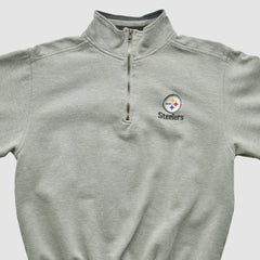 Pittsburgh Steelers Lee Sport 90s 1/4 Zip Sweatshirt - Heather Gray Sweatshirts