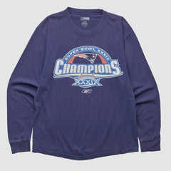 New England Patriots Reebok 2005 Long Sleeve T-shirt - Navy T-shirts