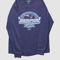 New England Patriots Reebok 2005 Long Sleeve T-shirt - Navy T-shirts