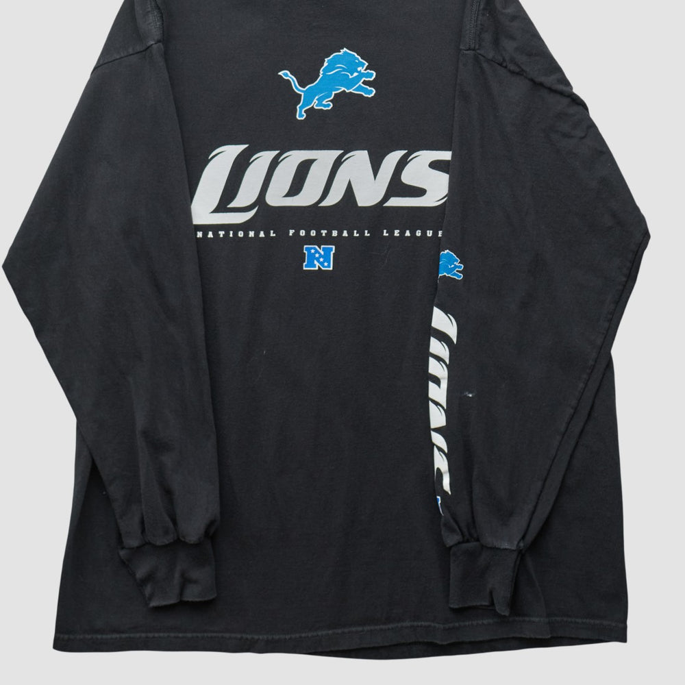 Detroit Lions NFL 2010s Long Sleeve T-shirt - Black T-shirts
