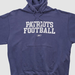 New England Patriots Reebok 2000s Hooded Pullover Sweatshirt - Navy Pullover