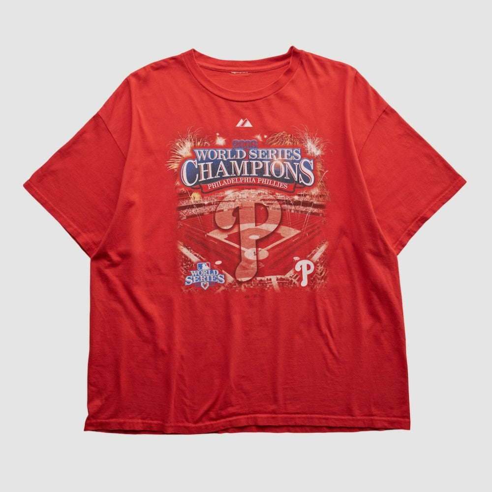 Philadelphia Phillies Majestic 2008 T-shirt - Red - XVintage T-shirts