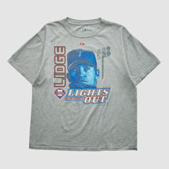 Brad Lidge Majestic 2000s T-shirt - Heather Gray - Vintage T-shirts