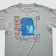 Brad Lidge Majestic 2000s T-shirt - Heather Gray - Vintage T-shirts