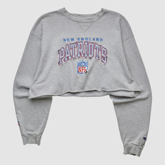 New England Patriots Champion 90s Pullover Sweatshirt - Heather Gray Pullover