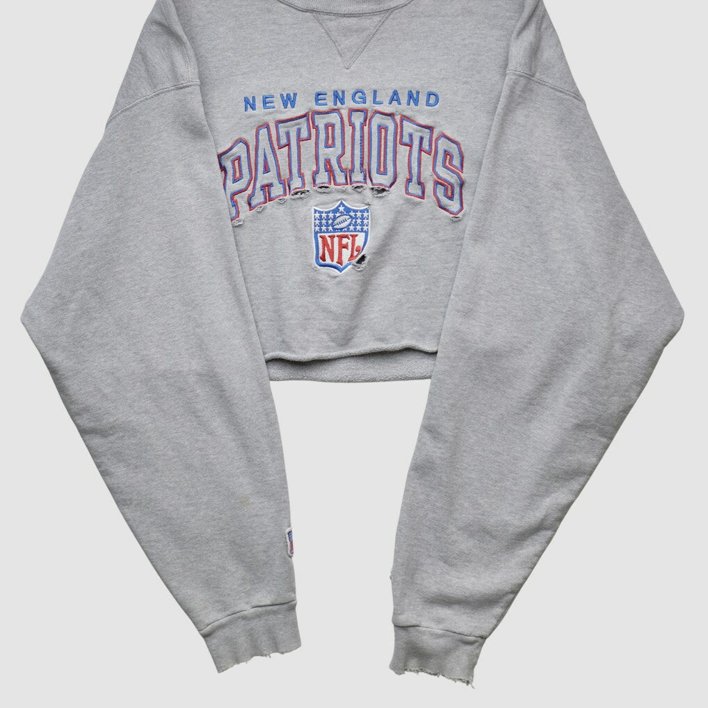 New England Patriots Champion 90s Pullover Sweatshirt - Heather Gray Pullover