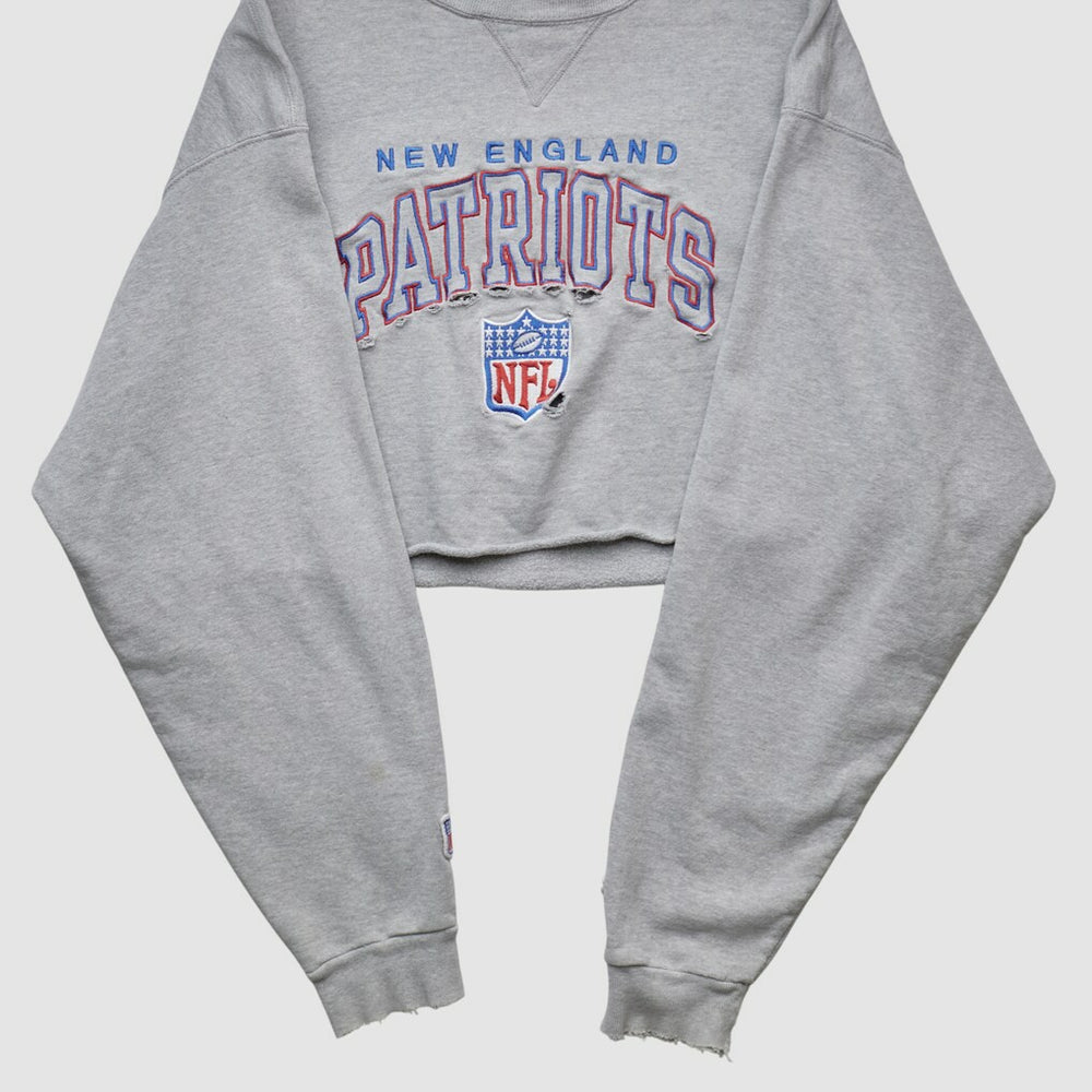 New England Patriots Champion 90s Pullover Sweatshirt - Heather Gray Pullover