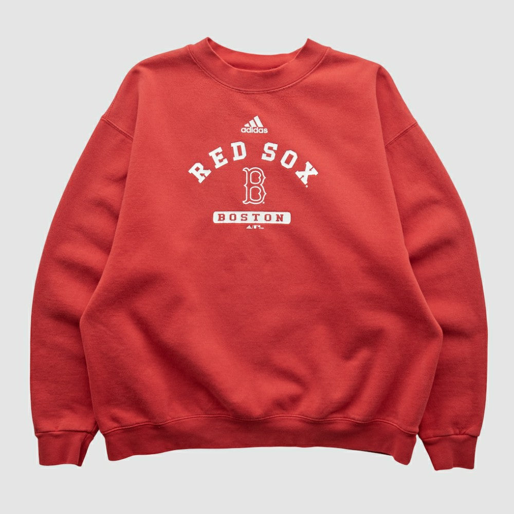 Boston Red Sox Adidas 2000s Pullover Sweatshirt - Red - Vintage Pullover
