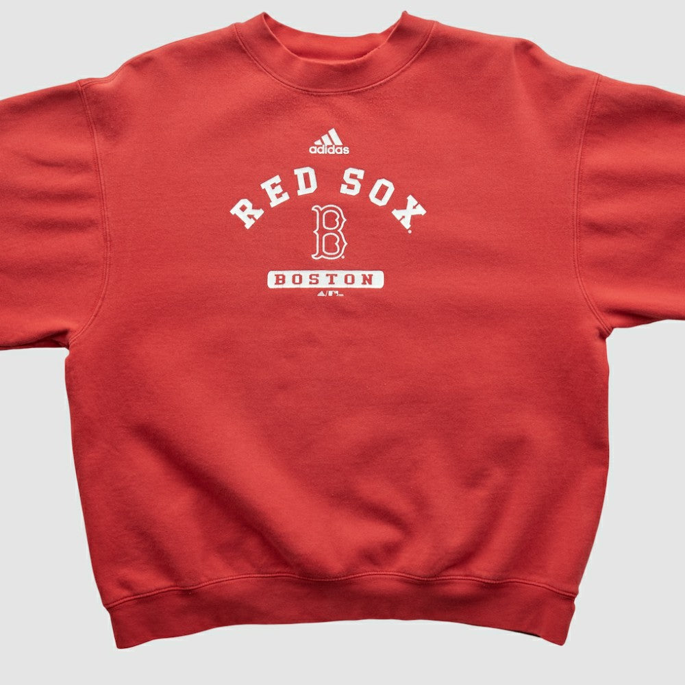 Boston Red Sox Adidas 2000s Pullover Sweatshirt - Red - Vintage Pullover