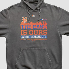 New York Mets Majestic 2015 Hooded Pullover Sweatshirt - Charcoal - XVintage Pullover
