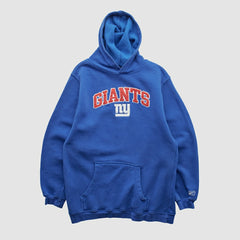 New York Giants Reebok 2000s Hooded Pullover Sweatshirt - Blue Pullover