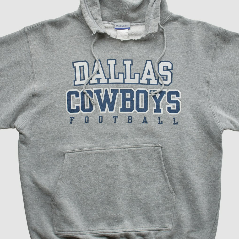 Dallas Cowboys Reebok 2000s Hooded Pullover Sweatshirt - Heather Gray Pullover