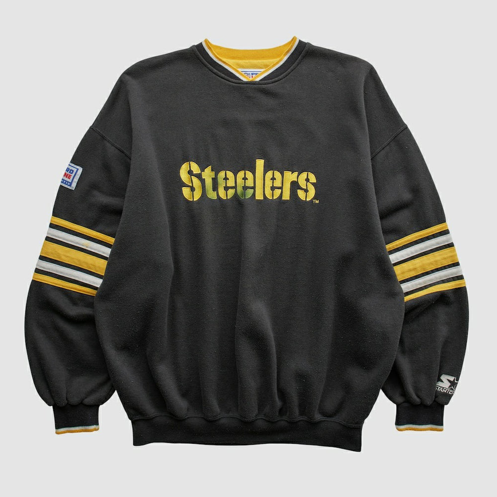 Pittsburgh Steelers Starter 90s Pullover Sweatshirt - Black Pullover