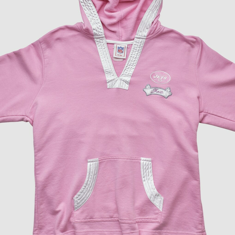 New York Jets NFL 2000s Hooded Pullover Sweatshirt - Pink Pullover