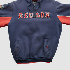 Boston Red Sox GIII Sports 2007 Hooded 1/4 Zip Sweatshirt - Navy - Vintage Sweatshirts