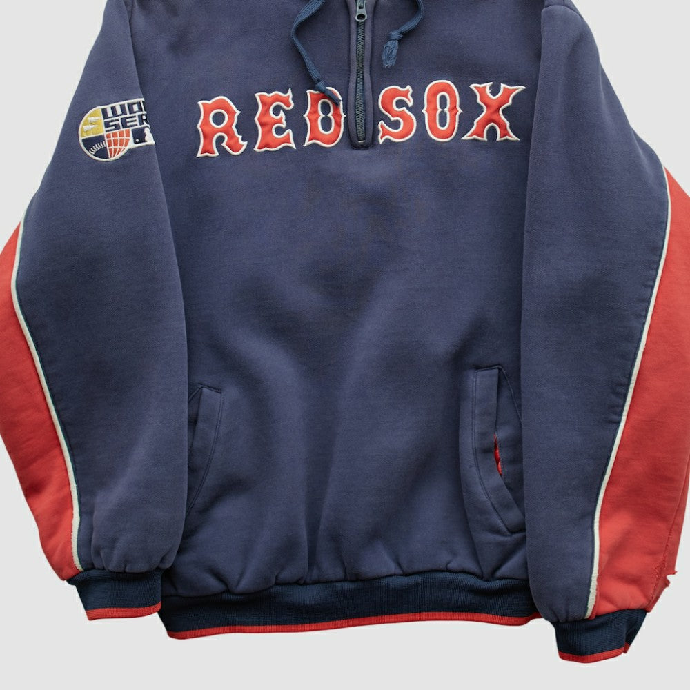 Boston Red Sox GIII Sports 2007 Hooded 1/4 Zip Sweatshirt - Navy - Vintage Sweatshirts