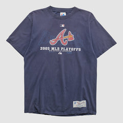 Atlanta Braves Majestic 2005 T-shirt - Navy - Vintage T-shirts