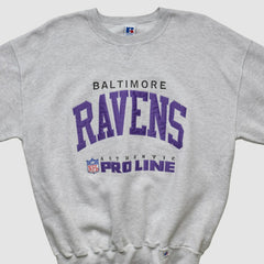 Baltimore Ravens Russell 90s Sweatshirt - Heather Gray Sweatshirts