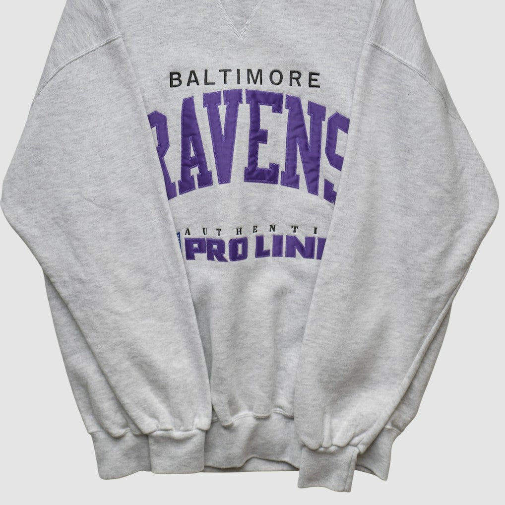 Baltimore Ravens Russell 90s Sweatshirt - Heather Gray Sweatshirts