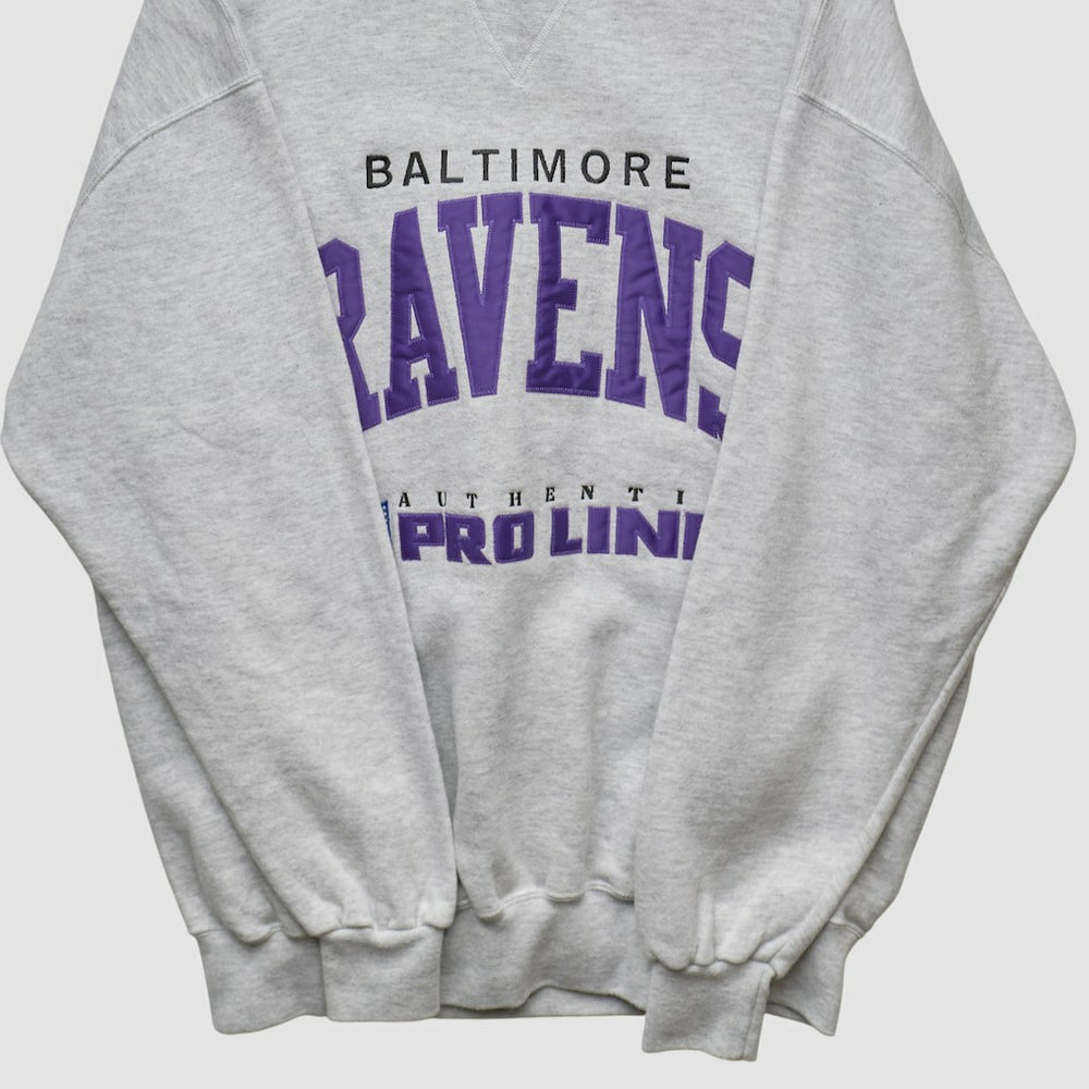 Baltimore Ravens Russell 90s Sweatshirt - Heather Gray Sweatshirts