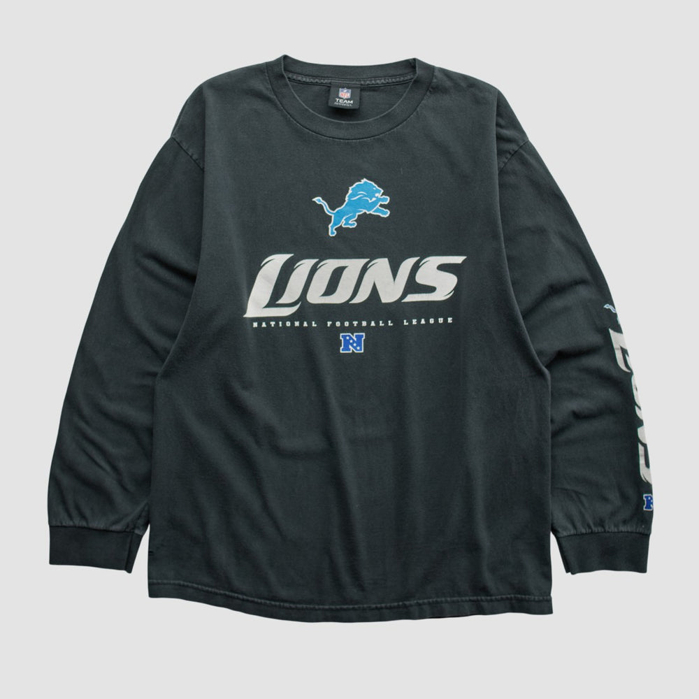 Detroit Lions NFL 2010s Long Sleeve T-shirt - Black T-shirts