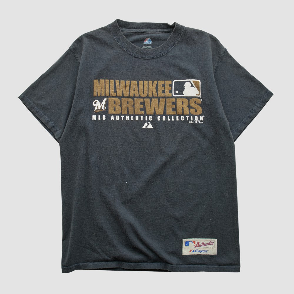 Milwaukee Brewers Majestic 2008 T-shirt - Black - Vintage T-shirts