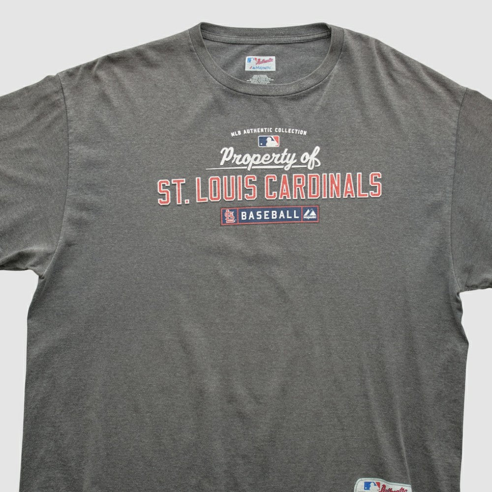 St. Louis Cardinals Majestic 2000s T-shirt - Charcoal - 2XVintage T-shirts