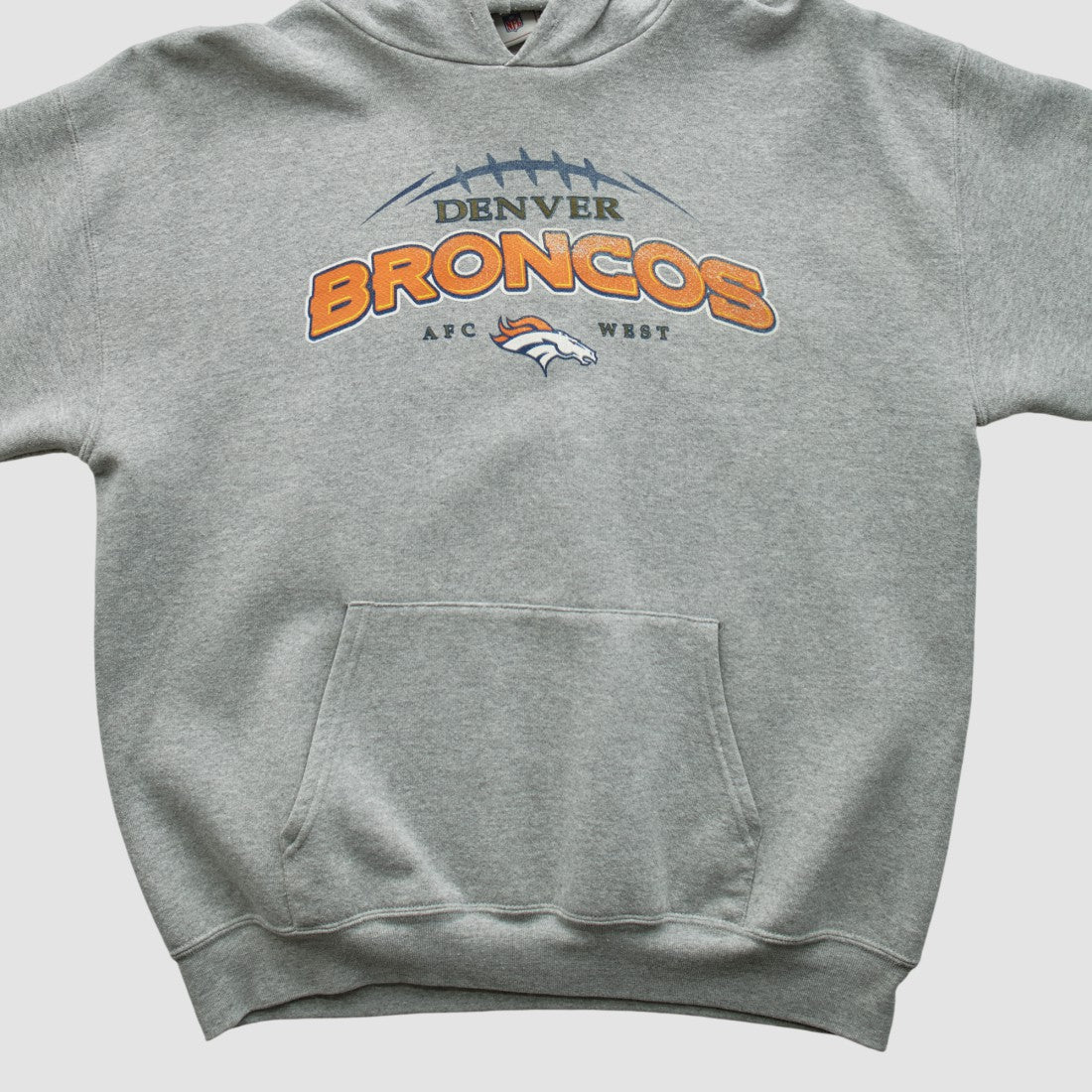 Denver Broncos NFL 2000s Hooded Pullover Sweatshirt - Heather Gray Pullover