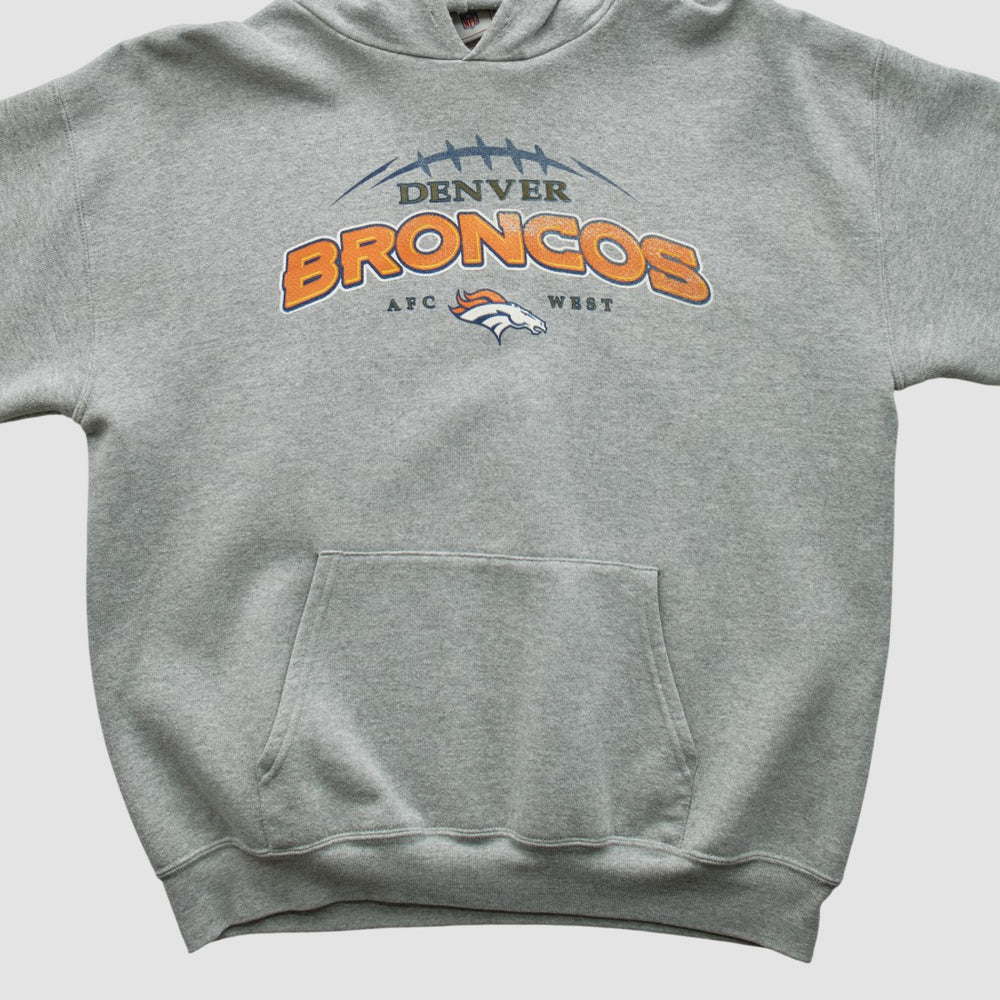 Denver Broncos NFL 2000s Hooded Pullover Sweatshirt - Heather Gray Pullover