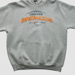 Denver Broncos NFL 2000s Hooded Pullover Sweatshirt - Heather Gray Pullover