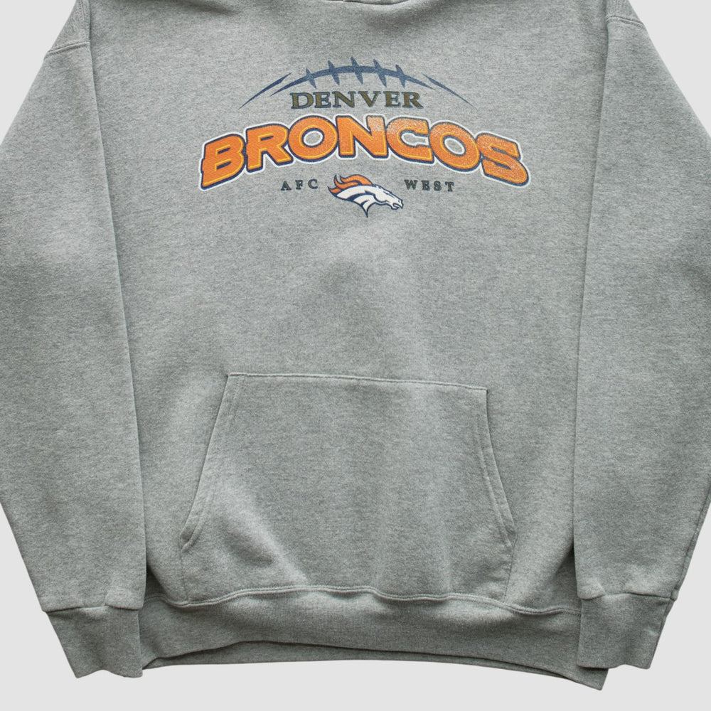 Denver Broncos NFL 2000s Hooded Pullover Sweatshirt - Heather Gray Pullover