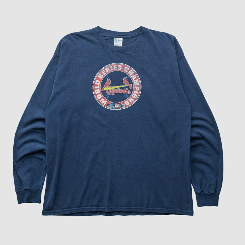 St. Louis Cardinals Gildan 2006 Long Sleeve T-shirt - Navy - XVintage T-shirts