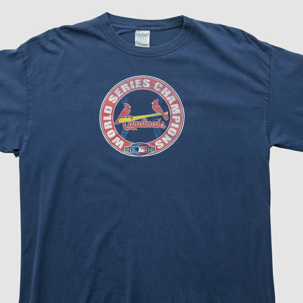 St. Louis Cardinals Gildan 2006 Long Sleeve T-shirt - Navy - XVintage T-shirts