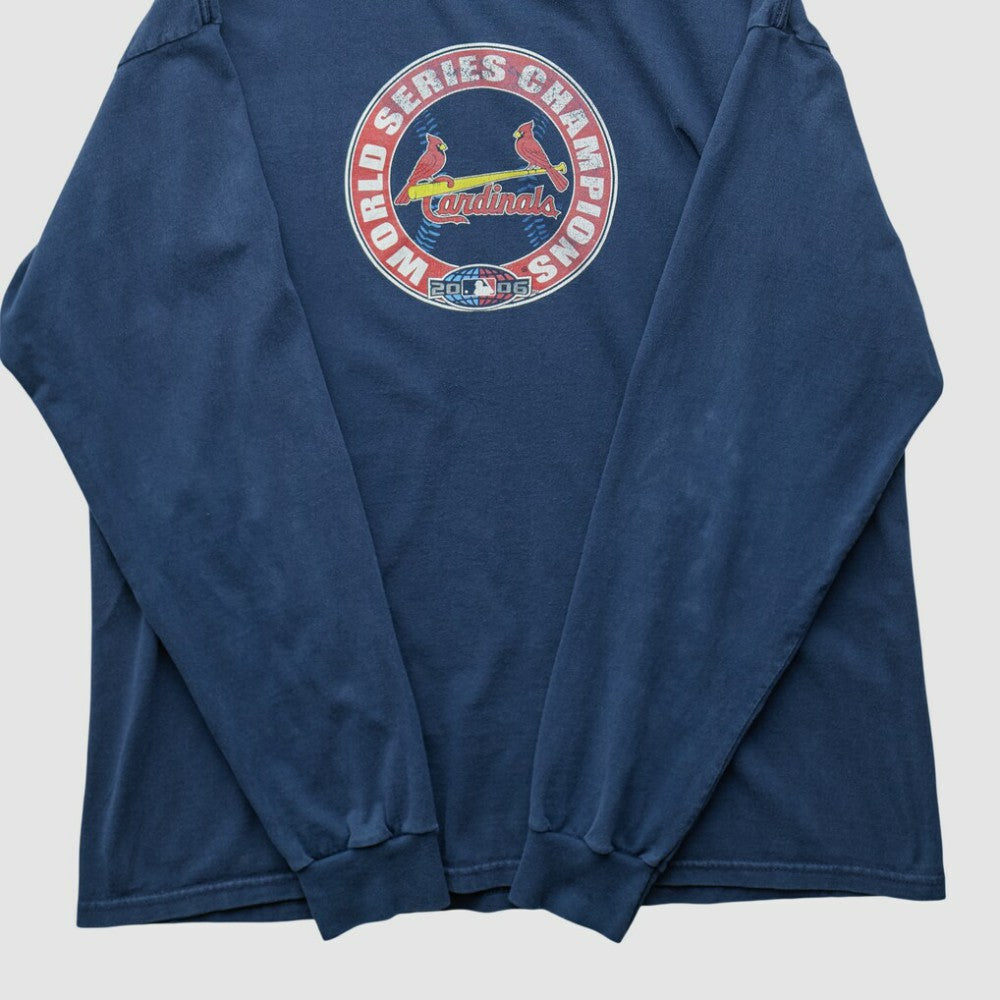 St. Louis Cardinals Gildan 2006 Long Sleeve T-shirt - Navy - XVintage T-shirts
