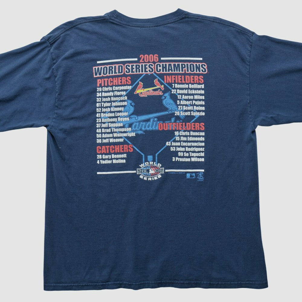 St. Louis Cardinals Gildan 2006 Long Sleeve T-shirt - Navy - XVintage T-shirts