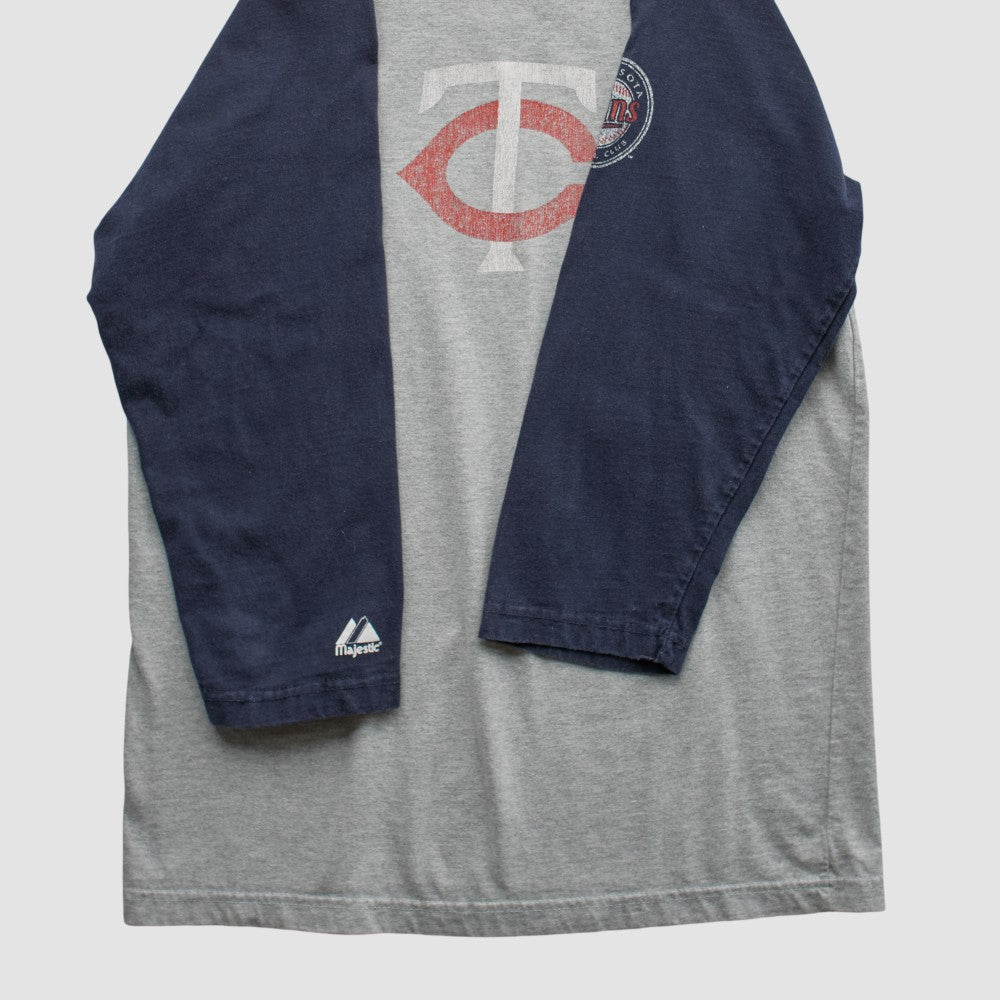Minnesota Twins Majestic 2000s T-shirt - Heather Gray - Vintage T-shirts