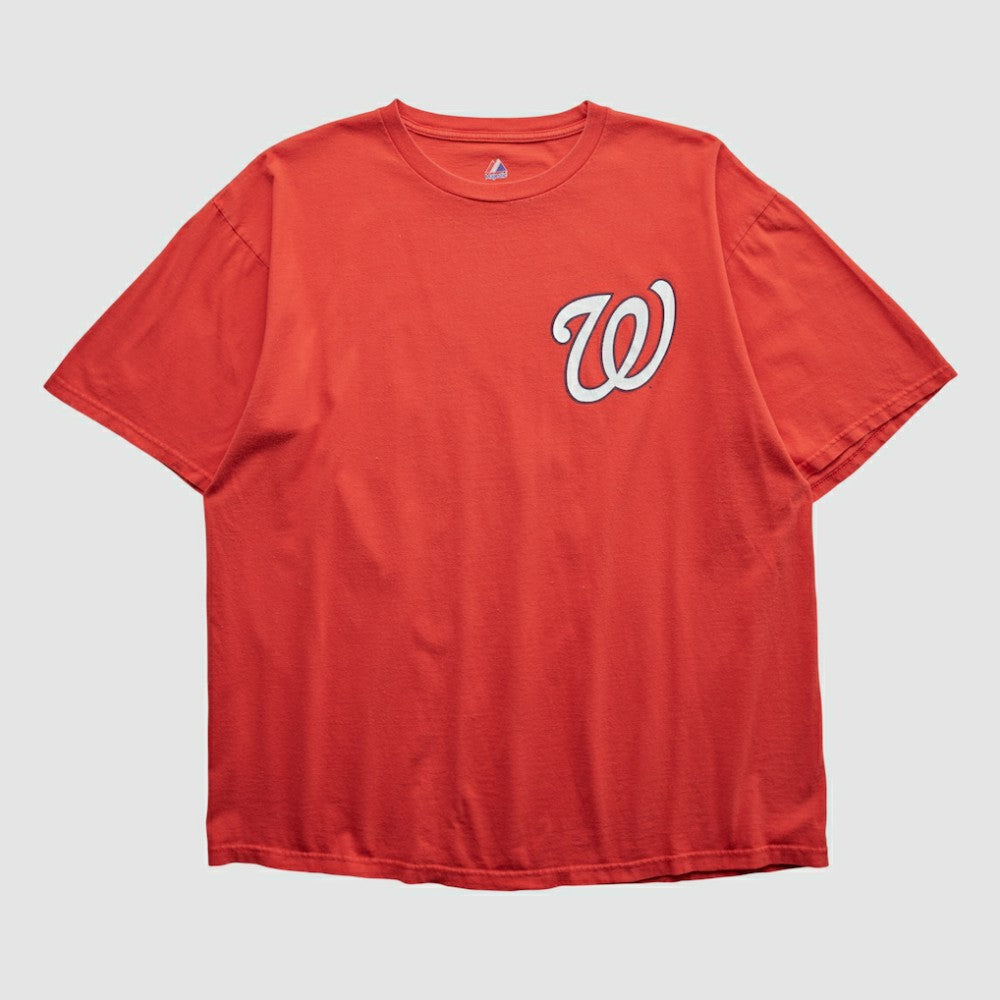 Washington Nationals Majestic 2000s T-shirt - Red - Vintage T-shirts