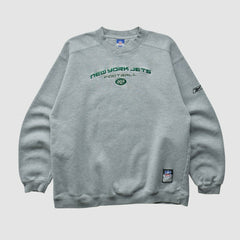 New York Jets Reebok 2000s Pullover Sweatshirt - Heather Gray Pullover