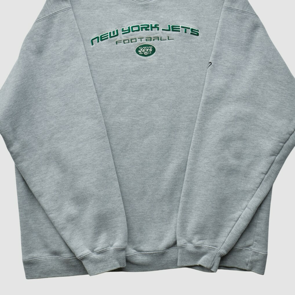 New York Jets Reebok 2000s Pullover Sweatshirt - Heather Gray Pullover