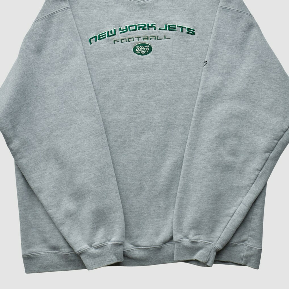 New York Jets Reebok 2000s Pullover Sweatshirt - Heather Gray Pullover