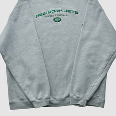New York Jets Reebok 2000s Pullover Sweatshirt - Heather Gray Pullover