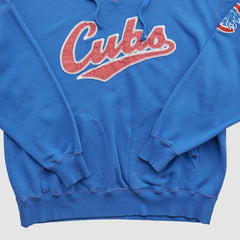 Chicago Cubs Majestic 2000s Hooded Pullover Sweatshirt - Blue - Vintage Pullover