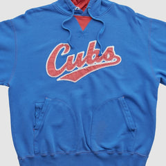 Chicago Cubs Majestic 2000s Hooded Pullover Sweatshirt - Blue - Vintage Pullover