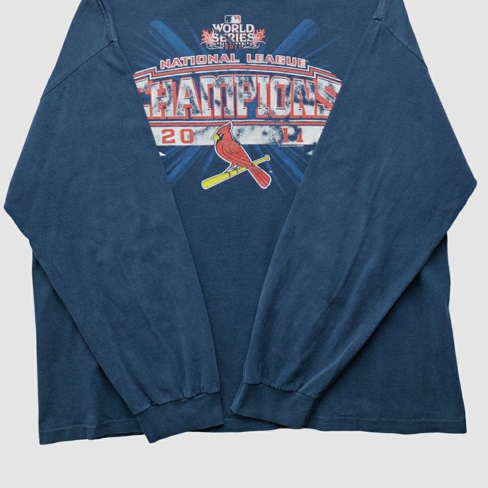 St. Louis Cardinals Alstyle 2011 Long Sleeve T-shirt - Navy - Vintage T-shirts