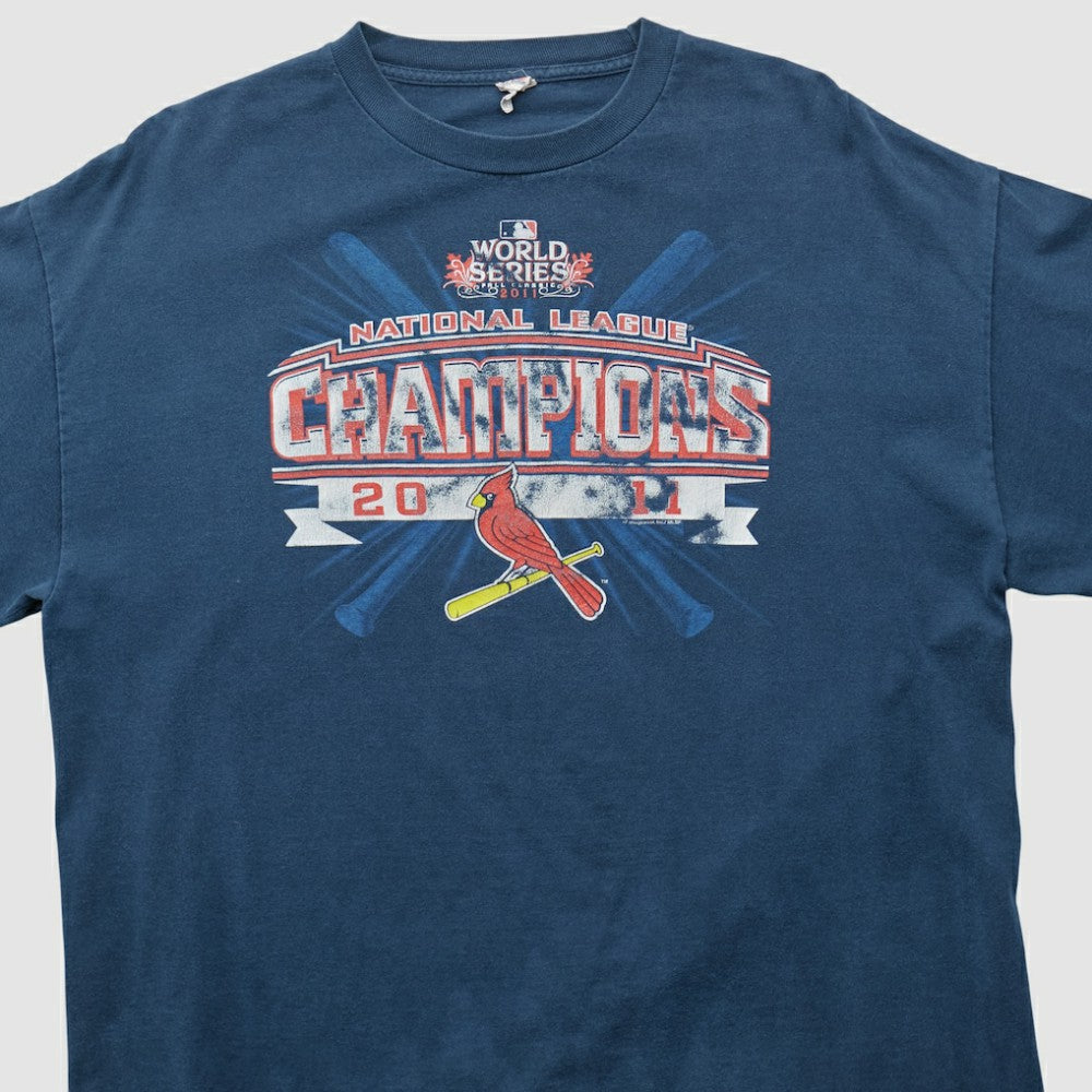 St. Louis Cardinals Alstyle 2011 Long Sleeve T-shirt - Navy - Vintage T-shirts